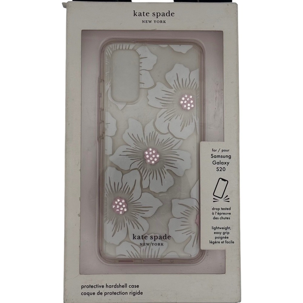 Open Box: Kate Spade Samsung S20 Floral Rhinestone Hardshell Case – Cream